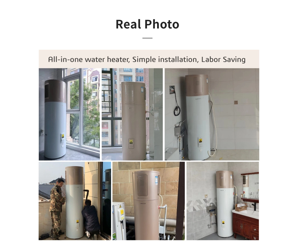 Leasy All-in-One High-Cop R134A/R290 Hot Water Heater Air Source Water Heater Heat Pump Water Heater with 160L/200L/300L Enamel Water Tank